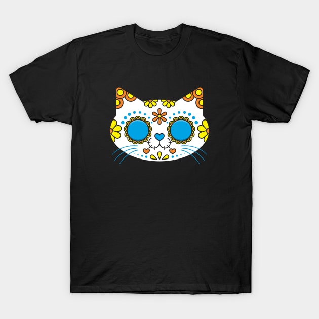 Sugar Skull Cat T-Shirt by Kitty Cotton